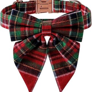 Puppy Cat Bow Tie, Holiday Pet Collar, Bow Tie Pet Collar, Pet Bow Tie for Dog, Cute Holiday Dog Collar, Dog Collar for Puppy, Adjustable Plaid Dog Collar, Girl Dog Bow Tie, Boy Dog Bow Tie, Plaid Dog