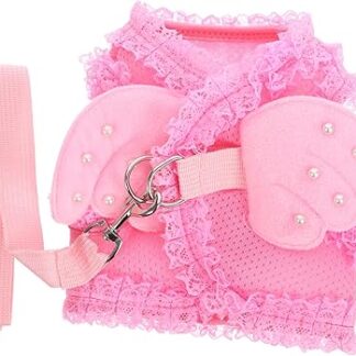 Hohopeti Cat Harness Pink Lead Cat Holder Drawstring Puppy Clothes Cat Leashes and Harnesses for Walking Harness for Cats Guinea Pig Harness Vampire Dog Costume Pet