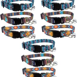 minkissy Pack of 9 Cat Costume Cat Bells Bohomian Cat Decorative Outdoor Decor Outdoor Decoration Pet Accessories Boho Outdoor Decor Kitten Accessories Boho Decor Red Decor Bohemia Metal Collar