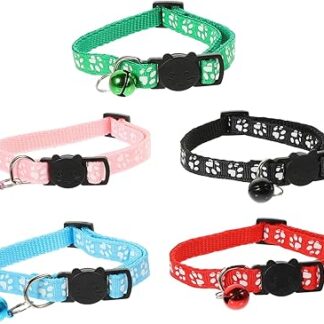 BESPORTBLE Pack of 5 Cat Collar Delicate Collar for Cat Coloured Puppy Collars Cute Pet Ties Animal Gift Cat Clothing Puppy Collar Necklace for Pets Nylon