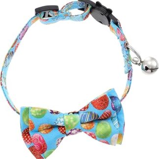 Kisangel Cat Collar Bow Tie for Cats Small Puppy Collar Small Dog Collar Pet Accessories Pet Accessories Cat Bow Tie Easter Dog Polyester Rabbit Eggs