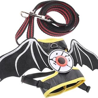 Happyyami 1 Satz Halloween-Katzenkostüme Katze Haustier Weste kleines Katzengeschirr Katzenleine Set Katzenhalsband Halloween Weste-Leine im Fledermaus-Stil für Katzen Katzenleine für Party