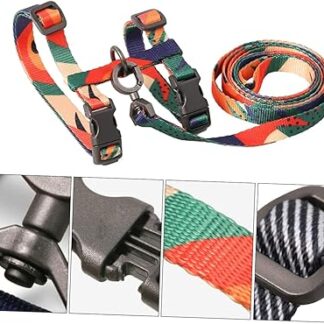 BESPORTBLE 1Stk H-Typ Katzen schlepp Seil Katzenhalsband Leine einziehbare Haustierleine Schnellverschluss Schnalle katzenbedarf Katzengeschirrgurt Leine für Katzengeschirr Polyester Colorful