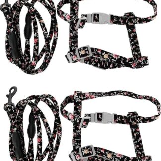 Kisangel 2 Sets Cat Lead Harness Cat Leash Cat Harnesses Adjustable Cat Harness Cat Collars Cami Hanger Pet Harness Rope Pull Cat Lead Outdoor Cloth