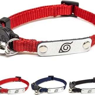 Naruto Cat Collars for Girls, Cats, Boys Cats & Small Kitten Collar with Bell, Officially Licensed Naruto Shippuden Hidden Leaf Village, Headband, Breakaway Cat Collars