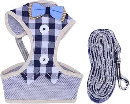 Fdit Cat Harness Vest, Breathable Soft Air Mesh, Adjustable Harness, Cat Vest Chest Harness, Cat Vest Harness and Lead Set for Cats, Kittens (M)