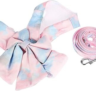 Sosoport 2 Sätze Haustier Geschirr pet Supplies Katzen sicherheitsgeschirr katzenhalsbänder Bowknot-Geschirr für Katzen Kaninchenleine Haustierzubehör Katze Bogen Geschirr Leine Polyester