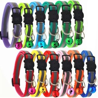 MAIYADUO Cat Collar, Cat Collars with Bell, Reflective, Individually Adjustable, Fluorescent with Quick Release Safety Buckle, Suitable for Most Domestic Cats