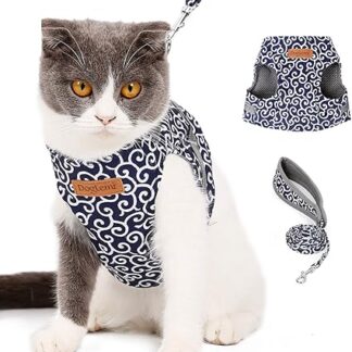 ETOPARS Cat Harness and Lead Set, Adjustable Cat Vest, Jacket for Kittens, Cat Chest Harness, Ultralight, Escape-Proof, Adjustable, for Pets, Puppies