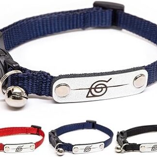 Naruto Cat Collars for Girls Cats Boys and Small Kittens Collar with Bell Officially Licensed Naruto Shippuden Hidden Leaf Village Headband Breakaway
