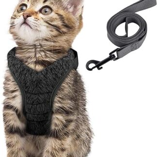 Simpeak Cat Harness, Cat Harness with Lead, Escape Proof, Harness for Cats, Puppy Harness, Soft, Black
