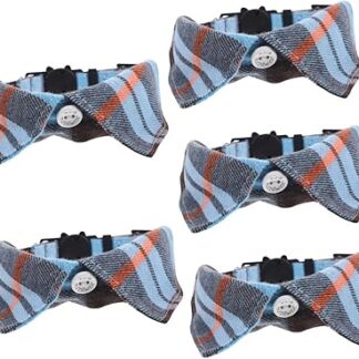 minkissy 5pcs adjustable cat collar upholstery trim astetic room decor indoor decor interior decor collars for kittens cute cat collar cat necklace Bell cats collar Cat decor pet Cloth suit