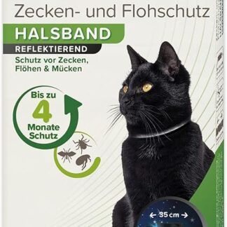 Ticks and fleas cat collar, tick protection for cats, reflective collar against ticks and fleas with safety closure, pack of 1