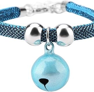 Yosoo Health Gear Adjustable Cat Collar, Pet Necklace Nylon Accessories Supply Cat Bell Collar with Extension Chain with Bell for Small Dogs and Pets (Blue)