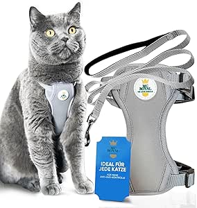 MC-Royal® Premium Cat Harness [Includes Lead for Cats] - Adjustable Harness Set for Cats with Lead - Cat Harness - Escape Proof Cat Harness