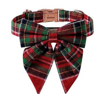 Puppy Cat Bow Tie, Holiday Pet Collar, Bowtie Pet Collar, Pet Bow Tie for Dog, Cute Holiday Dog Collar, Dog Collar for Puppy, Adjustable Plaid Dog Collar, Girl Dog Bow Tie, Boy Dog Bow Tie, Plaid Dog