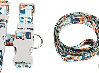 Yomiyuyr Adjustable Cat Harness and Leash Set, Escape Proof Harness with Rotating Alloy Buckle, Comfortable Nylon Leash for Small to Large Cats, 155 x 2.5 cm (M)