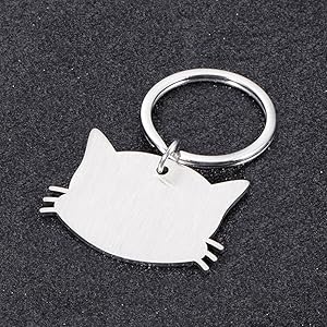 Cat Tag with Engraving - Personalised with Name - Name Plate for Collar - Cat Tag - Pendant Tag for Cat (Silver, Small (19 x 25 mm))