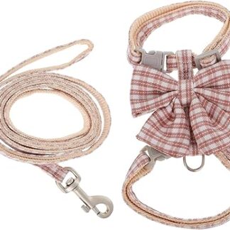 DOITOOL Hasenleine 1 Satz Katzenleine Brustgurt für Haustiere Trainingsleine für Haustiere Haustier Geschirr Katzengeschirr und Leine I-förmig Kordelzug Seil Westengürtel Leinen Rosa