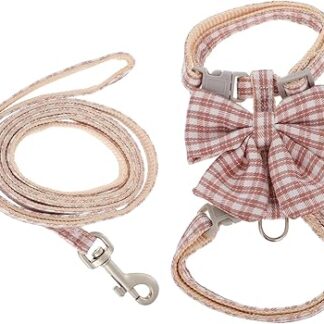 Hohopeti 1 Set of Cat Lead, Pet Lead, Cat Collars, Cat Shelves, Training Lead for Pets, Cat Harness and Lead, Kitten Vest Strap, Polyester, Pink