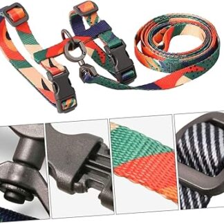 HAPINARY 1stk H-typ Katzen Schlepp Seil Kaninchenleine Haustier Geschirr Hundehalsbänder Für Welpen Kaninchen Geschirr Und Leine Für Cat-Walking-zugseil Hasengeschirr Colorful Polyester