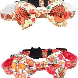 minkissy 2Pcs pet collar Dog Collar Bell cat bow collar cat collar breakaway dog bowtie collars pet breakaway collars Festival Dog Collar dog cat collar clothing pet supplies polyester