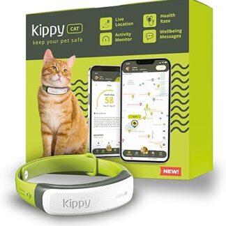 Kippy CAT GPS Collar for Cats - Tracker and Tracker for Health and Activity - GPS Collar for Cats with Anti-Drocking - Creates Virtual Boundaries