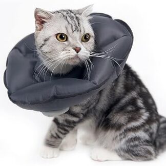 MayMaw Balloon Cat Cone Collar Soft, Hand-Press Inflatable Cat Recovery Cone for After Surgery, Cat Cone Alternative to Prevent Licking Biting Wounds, Foldable Lightweight E Collar for Cats Kittens