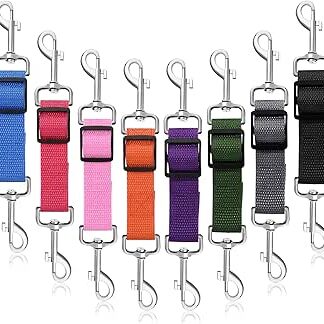 8 Pieces Dog Collar Clip, Prong Collar, Safety Clip, Adjustable Nylon Prong Collar, Backup Collar, Harness Connector, Double-Sided Reversing Fastener for Dog Harness, Pet