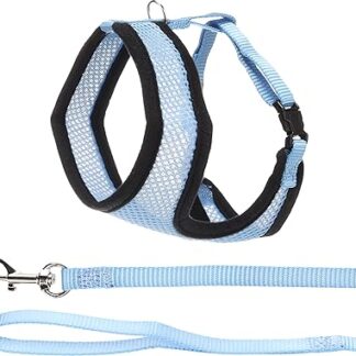 Flamingo Cat Harness with Lead Harms Blue - A: 32 cm W: 36-48 cm C: 110 cm x 10 mm x 2 mm, Ideal for Siamese Cats, Burmilla, Russian Blue, Oriental Shorthair etc.