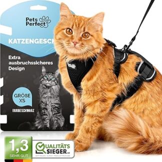 Pets Perfect Cat Harness - Extra Escape Proof Cat Harness with Lead - Cat Lead - Our Cat Harness Set Brings Safety to Your Walks (XS)