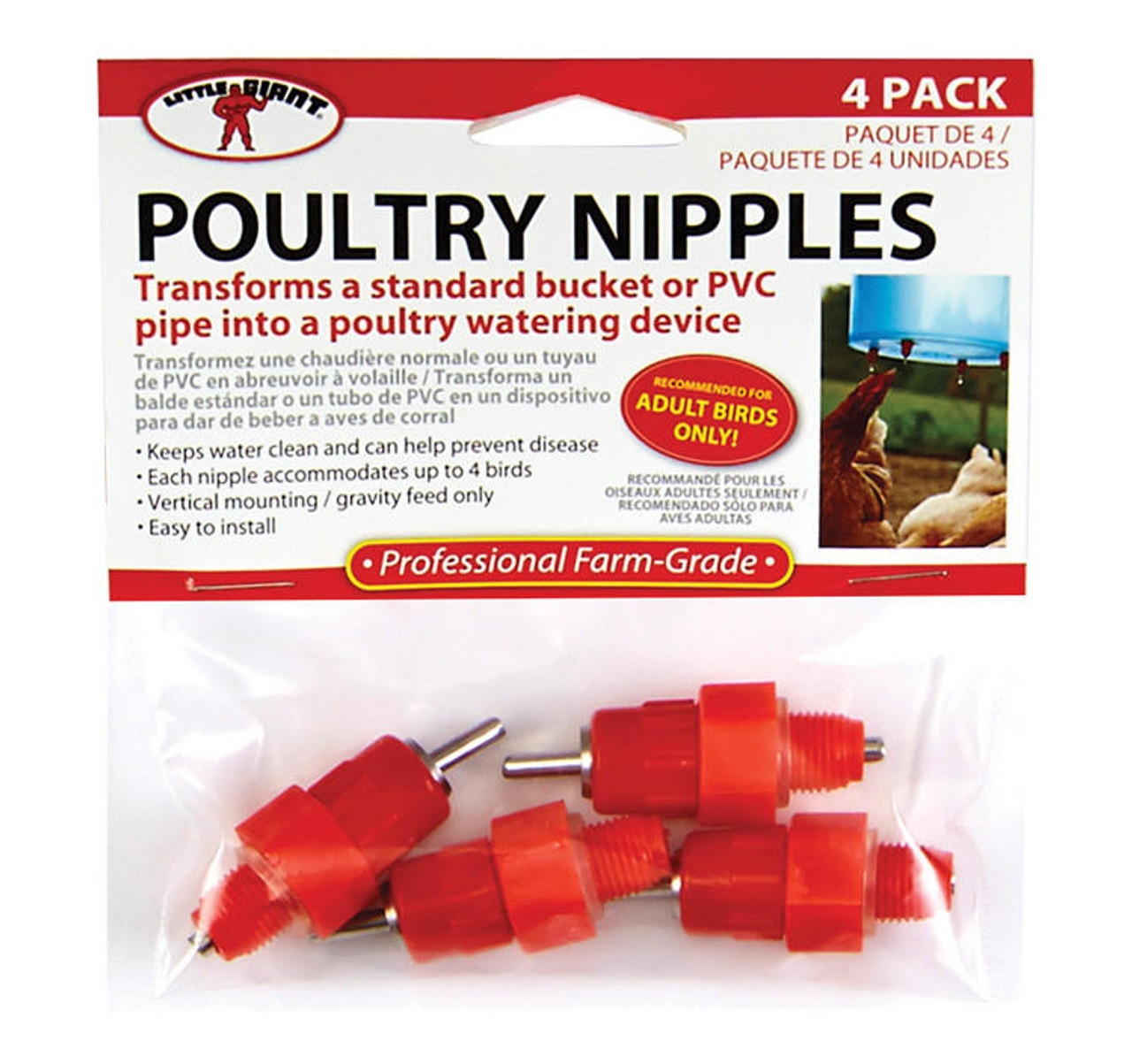 4 Pack Nipples for Hen Hydrator