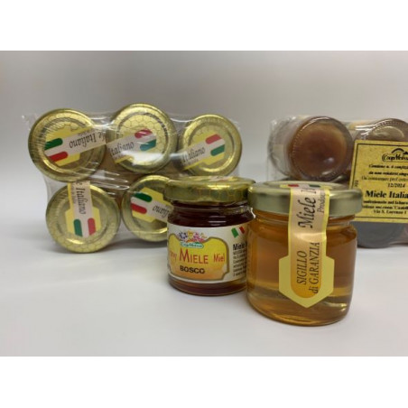 6 honey jars, 50 g, assorted