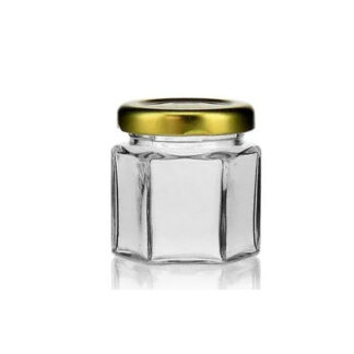 Hexagonal glass jar about 50 gr of honey (ml 47) (pack of 68 pieces) complete with capsule