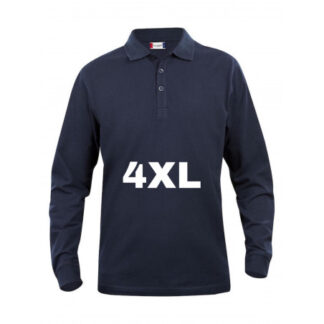 Long sleeve work shirt, POLO type, 100% cotton PLUS SIZE 4XL