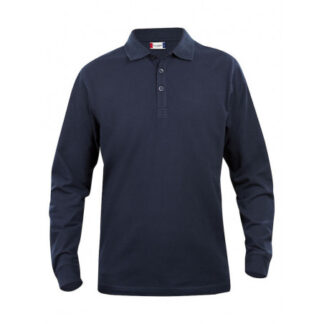 Long sleeved T-shirt, Polo type, 100% cotton