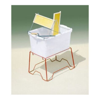 Plastic uncapping tray with stand