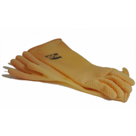 Reinforced latex gloves, Parazigrinati, long sleeve