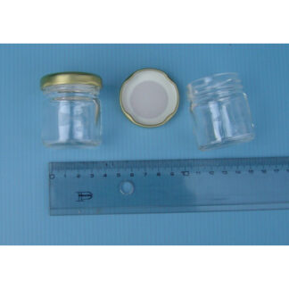 Small glass jar, SINGLE DOSE, gr. 50 (40 ml) with cap, pack of 60 pcs