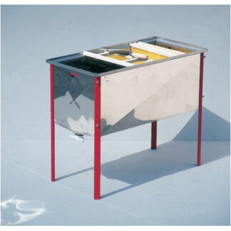 Uncapping tray, 150 cm, stainless steel