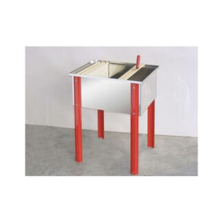 Uncapping tray, 65 cm, stainless steel