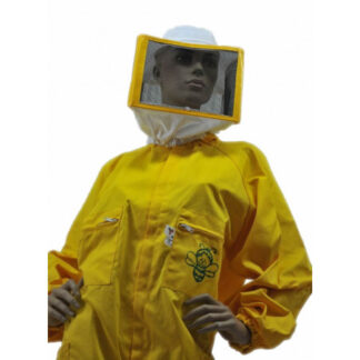 White square mask with elastic at the neck