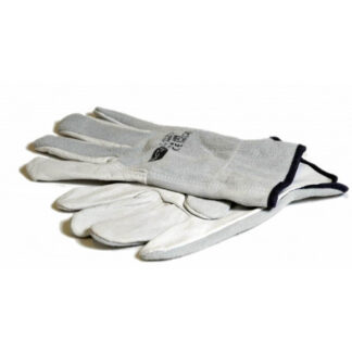 Work gloves in flower and raw leather