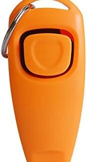 AOTUOTECH 2-in-1 Pet Whistle Clicker Trainer Dog Accessories Hand Whistle Trainer Tool with Key Ring