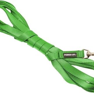 PERROS LIFE Hundekette Länge für Training mit Schlaufe grün 5m Hund