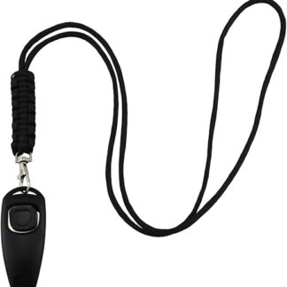 Meiliyizu Dog Training Whistle with Clicker, Professional Dog Training Set with Ultrasonic Whistle Clicker Obedience Aid Effective Bark Control Includes Lanyard Black