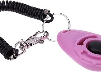 Hehglng 1 x pinker Clicker, einfach zu bedienen mit Knopf, Hundetrainingszubehör, stark und langlebig, Trainings- und Verhaltenshilfen