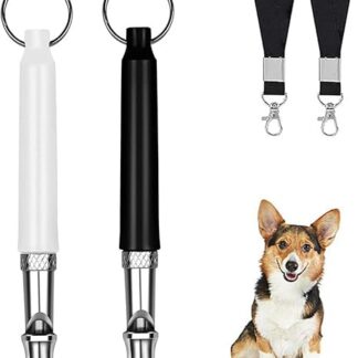 Dog Whistle Recall Pack of 2 Silent Whistles with Lanyard, Dog Whistles High Frequency, Pet Training Educational Aids Dog Training Accessories