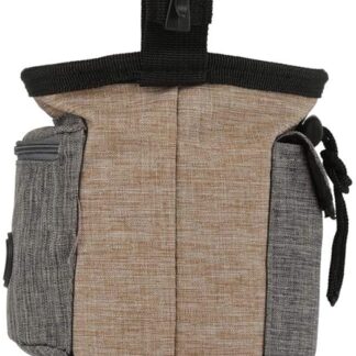 HOHXFYP Dog Treat Training Bag, Brown, Portable, Multifunctional Dog Treat Bag, Dog Food Bag for Reward-based Training and Outdoor Activity, 5.91 x 7.09 inches, Grey