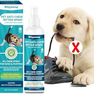 Woyamay Bitter Spray Dog, 200 ml Bitter Spray for Dogs, Anti Chew Bitter Substances Spray to Stop Chewing and Licking Furniture, Shoes, Bandages, Dog Repellent Spray, Training Aids for Dogs